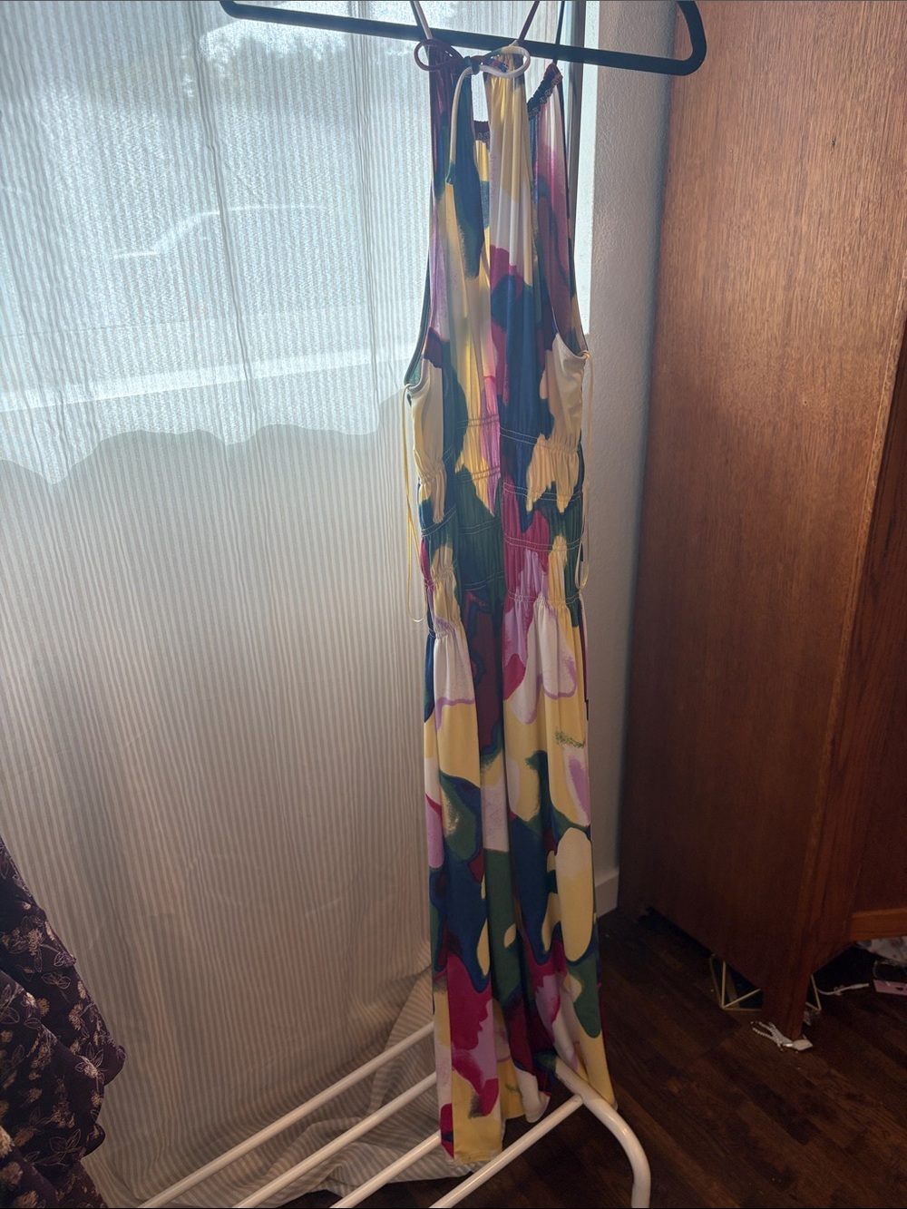 Maxi Sundress with Abstract Multi-Color Print - Picture 3 of 3